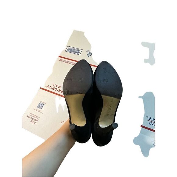 Anne Klein Belicimo Leather Suede Black Booties - Picture 11 of 14